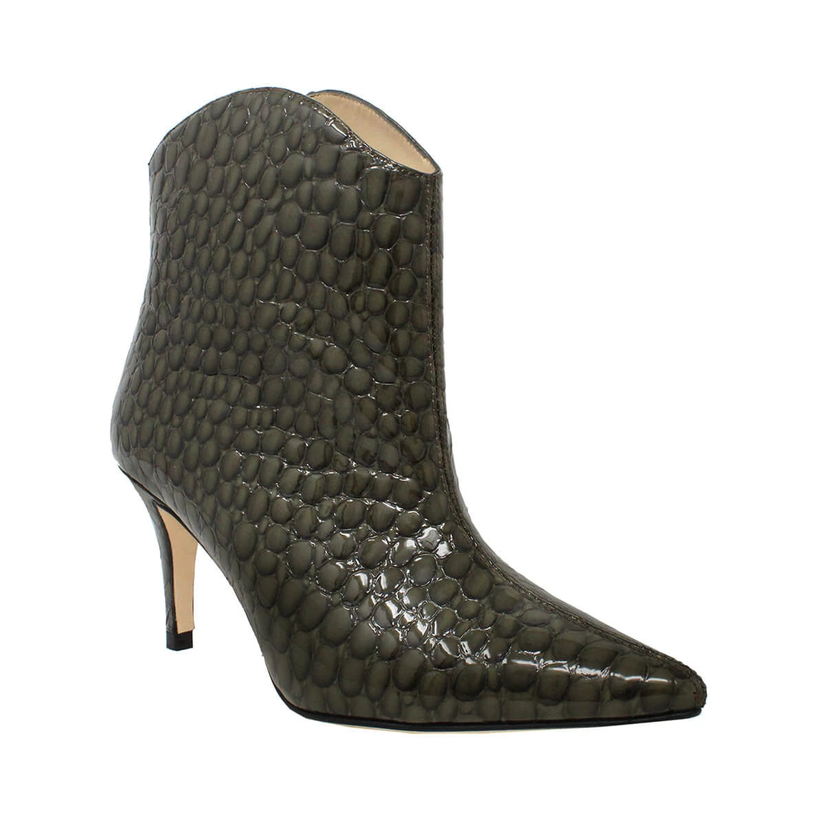 JIMENA 75 - Khaki Regina Romero Zapato Bota Botin Tacon Alto Para Dama En Piel - Imagen 7