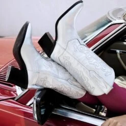 ANETTE 60 - Plata Regina Romero Zapato Bota Botin Tacon Bajo Para Dama En Piel -Reginaromero Tienda de ventas Regina Romero zapato bota botin tacon bajo Anette 60 plata piel 11