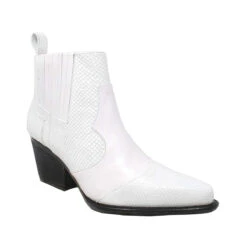 MADDIE 60 - Blanco Regina Romero Zapato Bota Botin Tacon Bajo Para Dama En Piel -Reginaromero Tienda de ventas Regina Romero zapato botin bota Maddie piel Snake Blanco 2 169375a2 f3d9 4144 9d06 53289f29616c