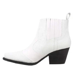 MADDIE 60 - Blanco Regina Romero Zapato Bota Botin Tacon Bajo Para Dama En Piel -Reginaromero Tienda de ventas Regina Romero zapato botin bota Maddie piel Snake Blanco 3 e8a70e24 67f9 496f 9d14 b5a4e0f8e999