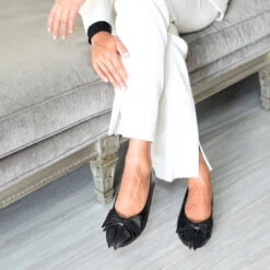 LULU - Negro Regina Romero Zapato Flat Balerina De Piso Para Dama En Piel -Reginaromero Tienda de ventas Regina Romero zapato flat Lulu negro piel 6