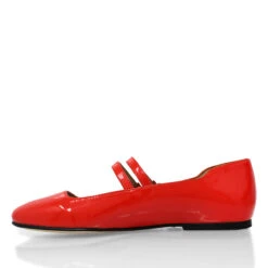 VIOLET - Charol Rojo Geranio Regina Romero Zapato Flat Balerina De Piso Para Dama En Piel -Reginaromero Tienda de ventas Regina Romero zapato flat Violet charol rojo 4