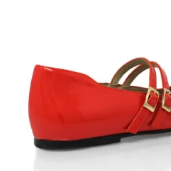 VIOLET - Charol Rojo Geranio Regina Romero Zapato Flat Balerina De Piso Para Dama En Piel -Reginaromero Tienda de ventas Regina Romero zapato flat Violet charol rojo 5