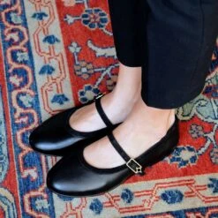 CLAIRE - Negro Regina Romero Zapato Flat Balerina De Piso Para Dama En Piel -Reginaromero Tienda de ventas Regina Romero zapato flat ballerina Claire negro piel ante 08