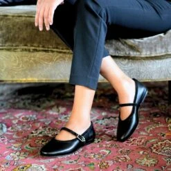 CLAIRE - Negro Regina Romero Zapato Flat Balerina De Piso Para Dama En Piel -Reginaromero Tienda de ventas Regina Romero zapato flat ballerina Claire negro piel ante 09