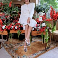 CLAIRE - Beige Regina Romero Zapato Flat Balerina De Piso Para Dama En Piel -Reginaromero Tienda de ventas Regina Romero zapato flat ballerina Claire snake latte piel 08