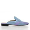 CECY - Charol Azul Y Lila Regina Romero Zapato Flat Mule De Piso Para Dama En Piel