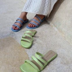 CILIA - Charol Menta Regina Romero Zapato Sandalia De Piso Para Dama En Piel -Reginaromero Tienda de ventas Regina Romero zapato flat mule de piso Cilia verde claro charol piel 11