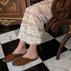 GISELLE - Nuez Regina Romero Zapato Flat Balerina De Piso Para Dama En Piel -Reginaromero Tienda de ventas Regina Romero zapato flat mule de piso Giselle nuez lizard ante piel 7