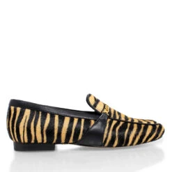 BETTY - Negro Y Beige Regina Romero Zapato Mocasin De Piso Para Dama En Piel