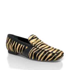 BETTY - Negro Y Beige Regina Romero Zapato Mocasin De Piso Para Dama En Piel -Reginaromero Tienda de ventas Regina Romero zapato mocasin Betty zebra piel 3