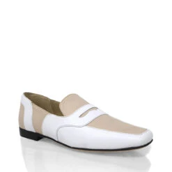 CLARK - Beige Regina Romero Zapato Mocasin De Piso Para Dama En Piel -Reginaromero Tienda de ventas Regina Romero zapato mocasin Clark blanco beige piel 3