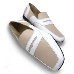 CLARK - Beige Regina Romero Zapato Mocasin De Piso Para Dama En Piel -Reginaromero Tienda de ventas Regina Romero zapato mocasin Clark blanco beige piel 7