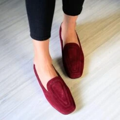 RINGS - Ante Vino Regina Romero Zapato Mocasin De Piso Para Dama En Piel -Reginaromero Tienda de ventas Regina Romero zapato mocasin Rings ante vino 7