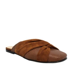 GISELLE - Nuez Regina Romero Zapato Flat Balerina De Piso Para Dama En Piel -Reginaromero Tienda de ventas Regina Romero zapato mule mocasin Giselle nuez piel 3