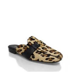 SAMMY - Beige Print Regina Romero Zapato Flat Mule De Piso Para Dama En Piel -Reginaromero Tienda de ventas Regina Romero zapato mule mocasin Sammy cheetah print piel 3