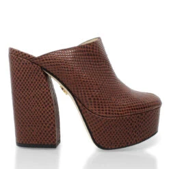 SUZETTE 135 - Tan Regina Romero Zapato Plataforma Tacon Alto Para Dama En Piel