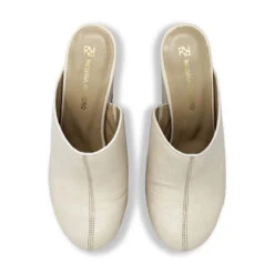 SUZETTE 135 - Latte Regina Romero Zapato Plataforma Tacon Alto Para Dama En Piel -Reginaromero Tienda de ventas Regina Romero zapato mule plataforma Suzette latte piel 2