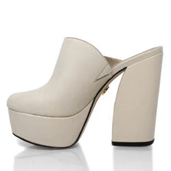 SUZETTE 135 - Latte Regina Romero Zapato Plataforma Tacon Alto Para Dama En Piel -Reginaromero Tienda de ventas Regina Romero zapato mule plataforma Suzette latte piel 4