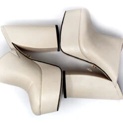 SUZETTE 135 - Latte Regina Romero Zapato Plataforma Tacon Alto Para Dama En Piel -Reginaromero Tienda de ventas Regina Romero zapato mule plataforma Suzette latte piel 7