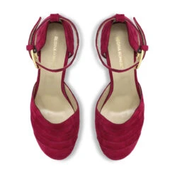 JODIE 135 - Ante Lipstick Rosa Regina Romero Zapato Sandalia Plataforma Tacon Alto Para Dama En Piel -Reginaromero Tienda de ventas Regina Romero zapato plataforma Jodie ante lipstick 2