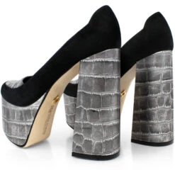 ROSE 150 - Plata Regina Romero Zapato Plataforma Tacon Alto Para Dama En Piel 21 ROSE 150 - Plata Regina Romero Zapato Plataforma Tacon Alto Para Dama En Piel -Reginaromero Tienda de ventas Regina Romero zapato plataforma Rosa iman piel 7