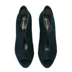 ZAIS 125 - Ante Azul Verde Regina Romero Zapato Sandalia Plataforma Tacon Alto Para Dama En Piel -Reginaromero Tienda de ventas Regina Romero zapato plataforma Zais ante petroleo piel 2