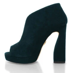 ZAIS 125 - Ante Azul Verde Regina Romero Zapato Sandalia Plataforma Tacon Alto Para Dama En Piel -Reginaromero Tienda de ventas Regina Romero zapato plataforma Zais ante petroleo piel 4