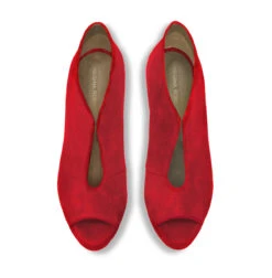 ZAIS 125 - Ante Carmin Regina Romero Zapato Sandalia Plataforma Tacon Alto Para Dama En Piel -Reginaromero Tienda de ventas Regina Romero zapato plataforma Zais ante rojo piel 2