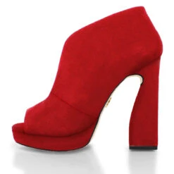 ZAIS 125 - Ante Carmin Regina Romero Zapato Sandalia Plataforma Tacon Alto Para Dama En Piel -Reginaromero Tienda de ventas Regina Romero zapato plataforma Zais ante rojo piel 4