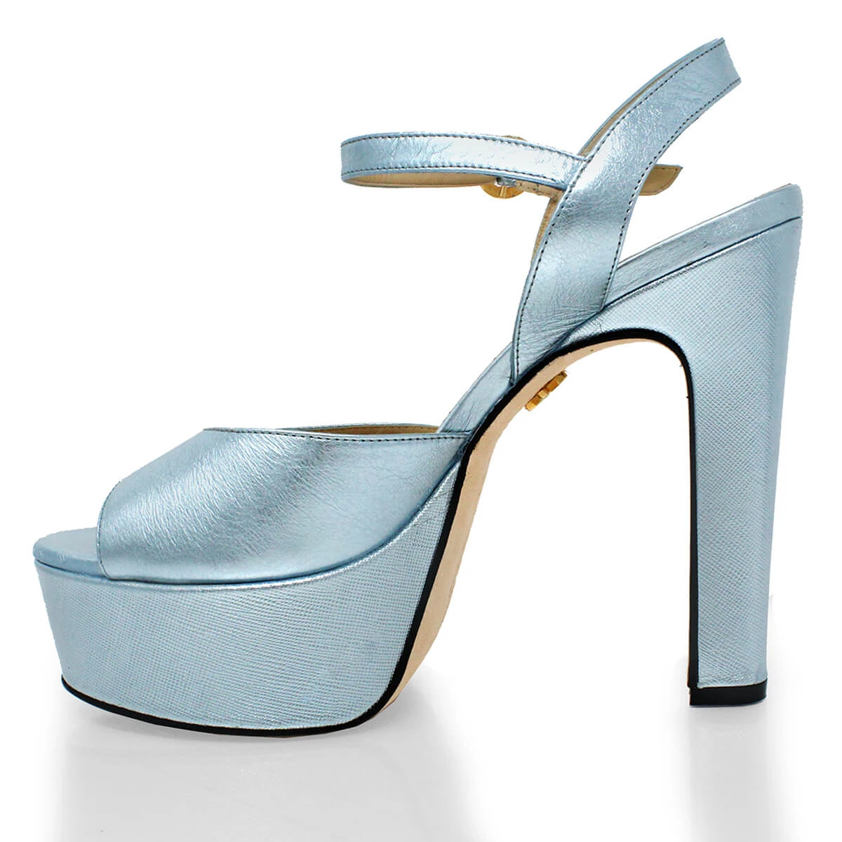 SABRINA 135 - Azul Perlizado Regina Romero Zapato Sandalia Plataforma Tacon Alto Para Dama En Piel - Imagen 5