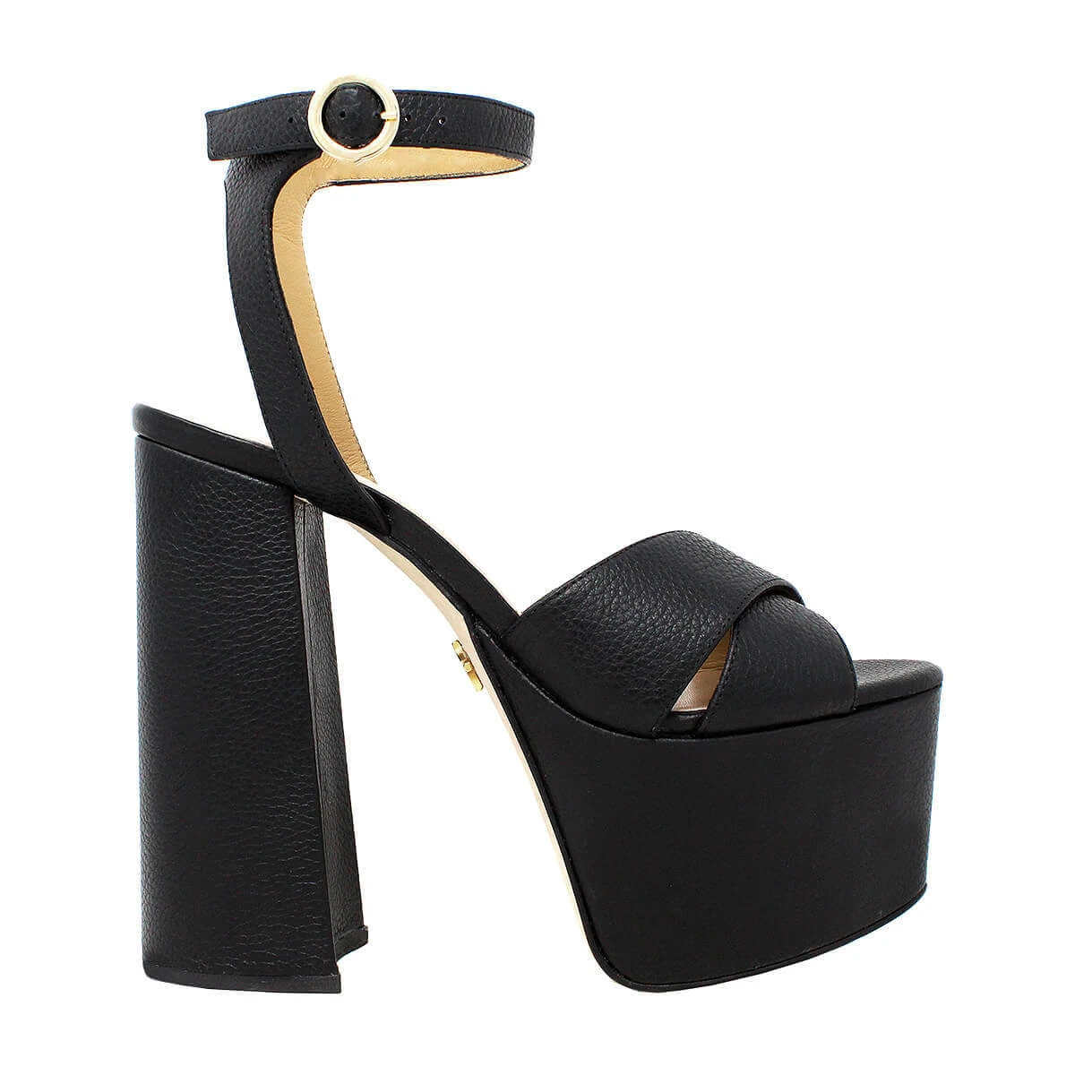 AURA 150 - Negro Regina Romero Zapato Sandalia Plataforma Tacon Alto Para Dama En Piel