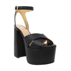 AURA 150 - Negro Regina Romero Zapato Sandalia Plataforma Tacon Alto Para Dama En Piel -Reginaromero Tienda de ventas Regina Romero zapato sandalia plataforma tacon alto Aura 150 negro piel 2