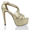 MAGDALENA 125 - Oro Claro Regina Romero Zapato Sandalia Plataforma Tacon Alto Para Dama En Piel