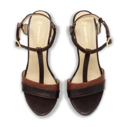 PITA 125 - Cafe Regina Romero Zapato Sandalia Plataforma Tacon Alto Para Dama En Piel -Reginaromero Tienda de ventas Regina Romero zapato sandalia plataforma tacon alto Pita 125 cafe ante piel 6