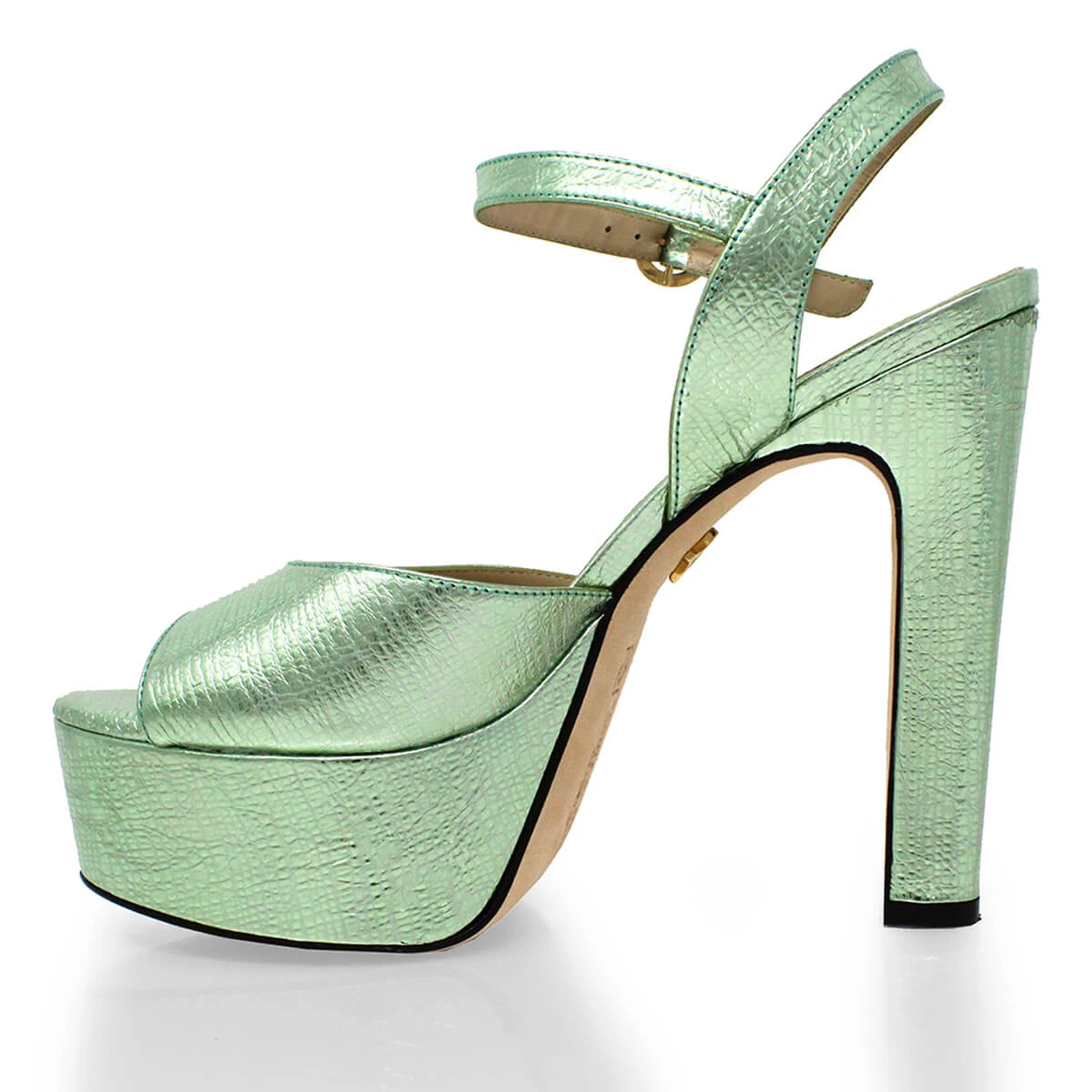 SABRINA 135 - Menta Regina Romero Zapato Sandalia Plataforma Tacon Alto Para Dama En Piel 4 SABRINA 135 - Menta Regina Romero Zapato Sandalia Plataforma Tacon Alto Para Dama En Piel - Imagen 4