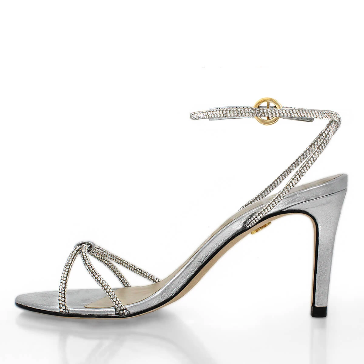 ELOISE 85 GLAM - Plata Regina Romero Zapato Sandalia Zapatilla Tacon Alto Para Dama En Piel - Imagen 6