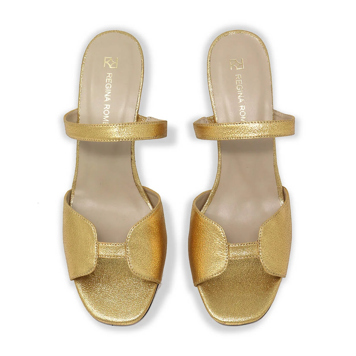 VEGA 60 - Oro Regina Romero Zapato Sandalia Zapatilla Tacon Bajo Para Dama En Piel - Imagen 8