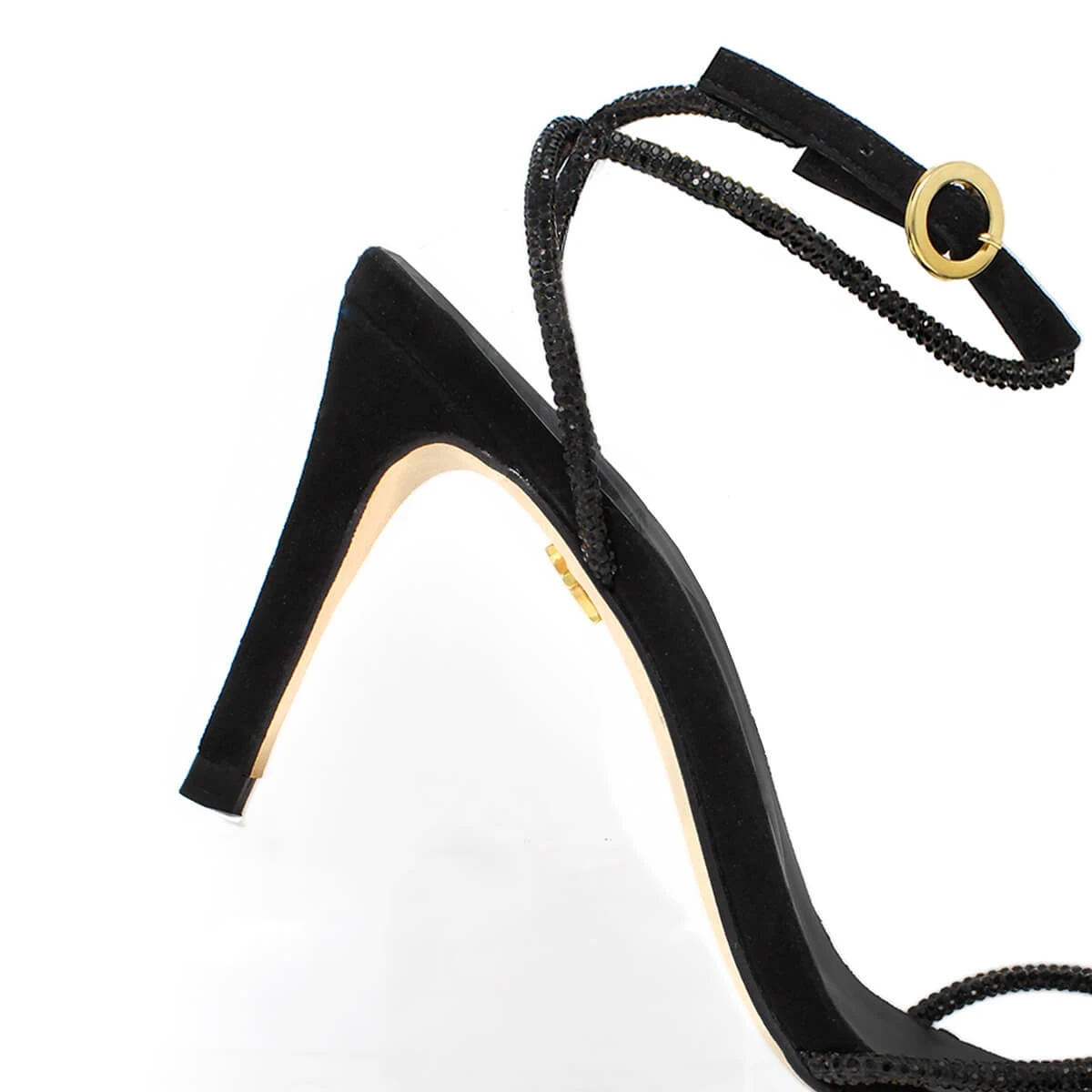 ELOISE 85 GLAM - Ante Negro Regina Romero Zapato Sandalia Zapatilla Tacon Alto Para Dama En Piel - Imagen 10