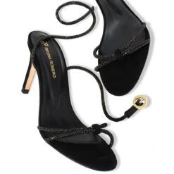 ELOISE 85 GLAM - Ante Negro Regina Romero Zapato Sandalia Zapatilla Tacon Alto Para Dama En Piel -Reginaromero Tienda de ventas Regina Romero zapato zapatilla sandalia tacon alto Eloise 85 negro piel 7