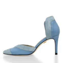 RANIA 75 - Azul Claro Regina Romero Zapato Zapatilla Tacon Alto Para Dama En Piel -Reginaromero Tienda de ventas Regina Romero zapato zapatilla tacon alto Rania 75 azul claro ante piel 3