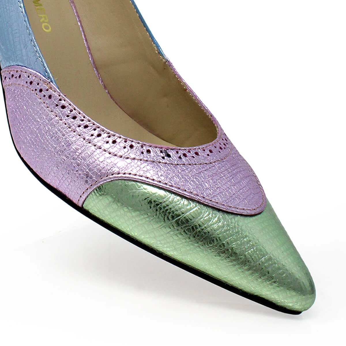 LIZZY 50 - Mix Pastel Regina Romero Zapato Zapatilla Tacon Bajo Para Dama En Piel - Imagen 9