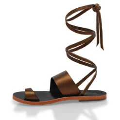 ASHA - Bronce Regina Romero Resort Zapato Sandalia De Piso Para Dama En Piel -Reginaromero Tienda de ventas Regina romero sandalia flat Asha bronce piel 3