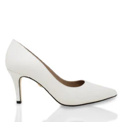 REGINA PUMP 75 - Blanco Regina Romero Zapato Zapatilla Tacon Alto Para Dama En Piel