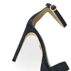 LAURA 125 - Glitter Negro Regina Romero Zapato Sandalia Plataforma Tacon Alto Para Dama En Piel -Reginaromero Tienda de ventas Regina romero zapatilla sandalia plataforma Laura negro piel 7