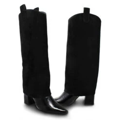 NADIA 75 - Negro Regina Romero Zapato Bota Larga Tacon Alto Para Dama En Piel -Reginaromero Tienda de ventas YyD1Yfhw