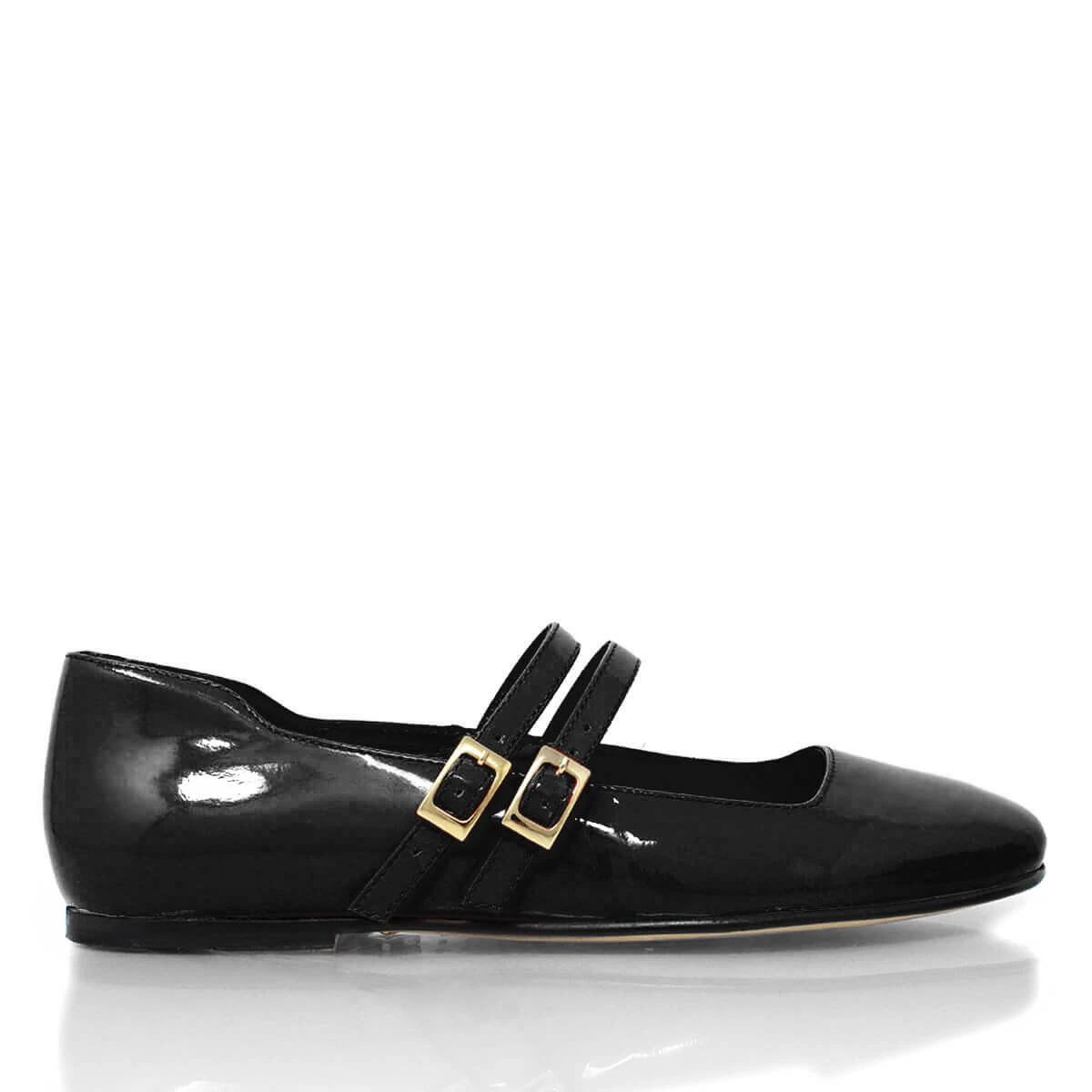 VIOLET - Charol Negro Regina Romero Zapato Flat Balerina De Piso Para Dama En Piel 1 VIOLET - Charol Negro Regina Romero Zapato Flat Balerina De Piso Para Dama En Piel