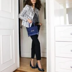 CASSIE 75 - Azul Marino Regina Romero Zapato Zapatilla Tacon Alto Para Dama En Piel -Reginaromero Tienda de ventas cassieazul 2