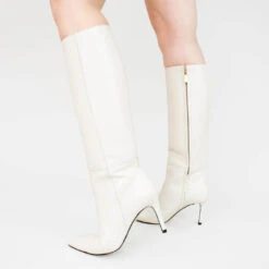 MITZY 75 - Latte Regina Romero Zapato Bota Larga Tacon Alto Para Dama En Piel -Reginaromero Tienda de ventas mitzylate