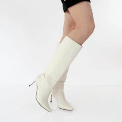 MITZY 75 - Latte Regina Romero Zapato Bota Larga Tacon Alto Para Dama En Piel -Reginaromero Tienda de ventas mitzylate 2